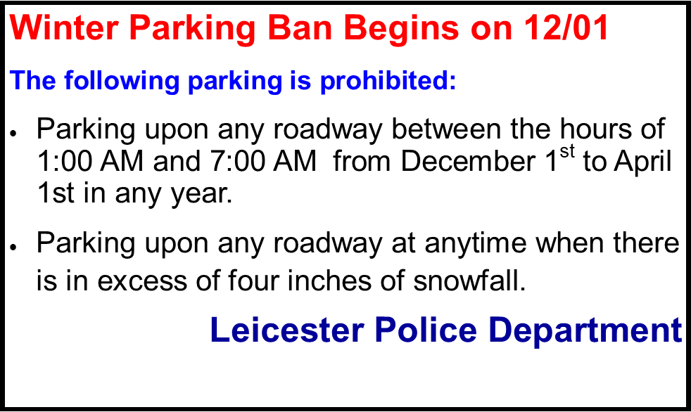Parking Ban